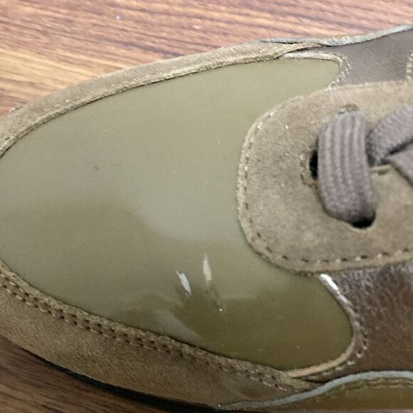 Hogan Womens’ Brown Suede & Olive Green Leather Low Top Sneaker. Size EU 36.5. - Picture 9 of 9